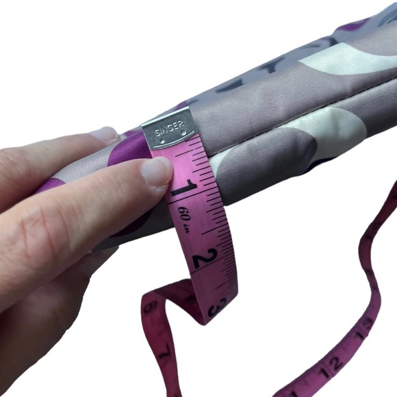 Coach Signature C Large Flap Sateen Wristlet Pouchette F47001 in Khaki & Purple - Picture 15 of 16